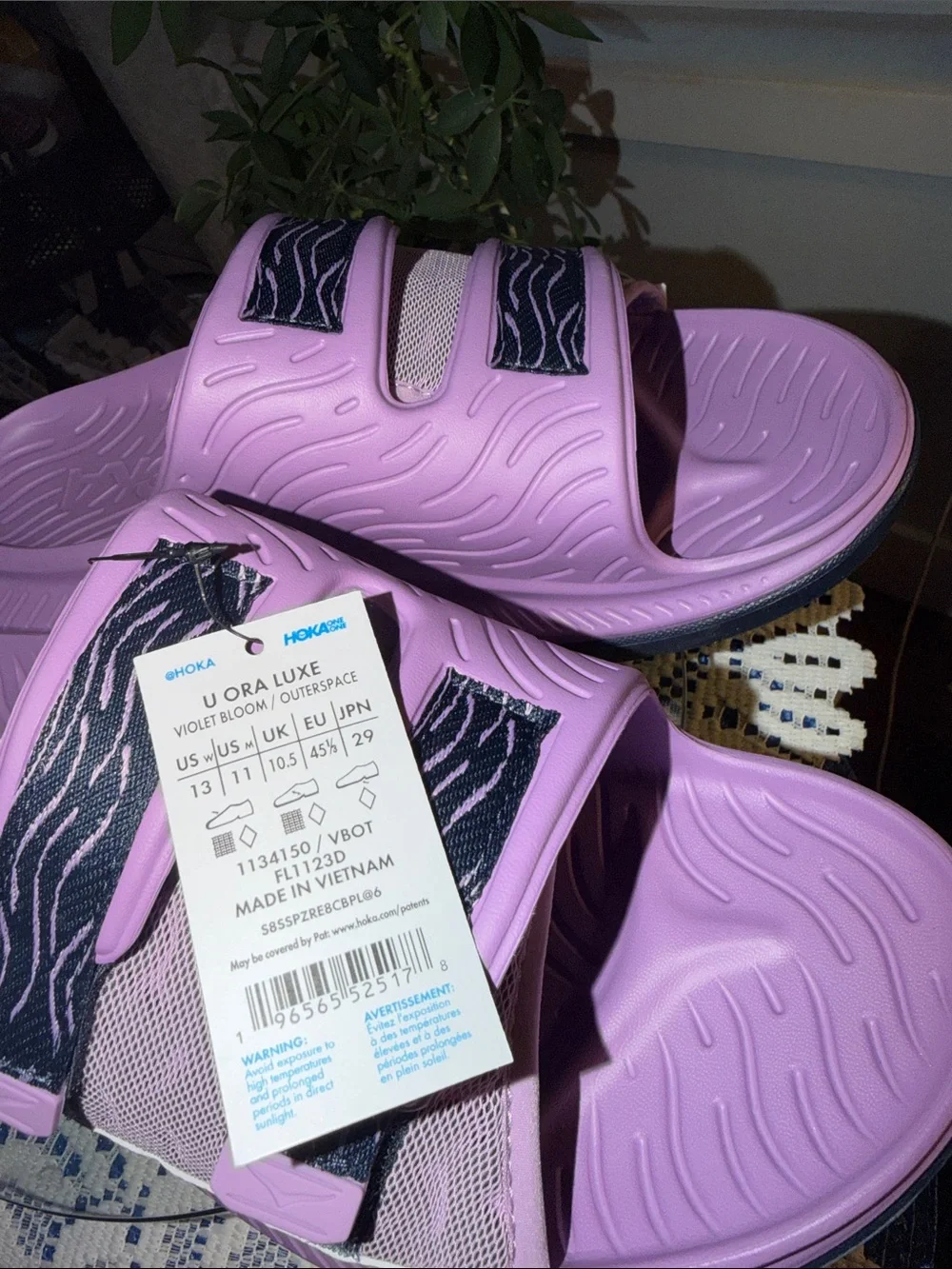 Hoka Kids Lavender Dual-Strap Slide Sandals